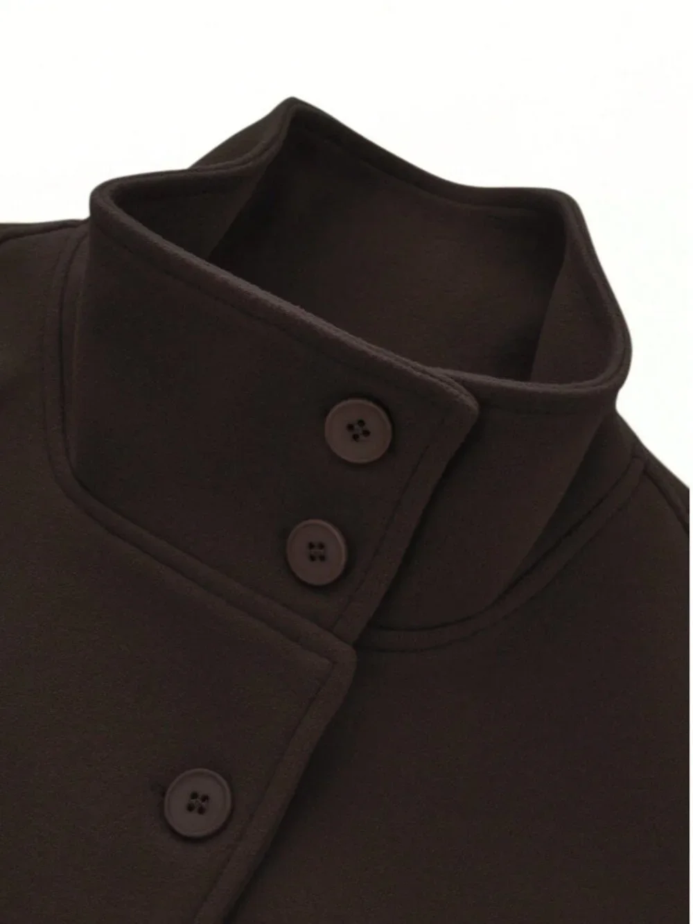 Brown Casual Women's Front Button Tie Waist Cloak - Picture 4 of 5